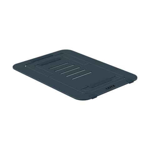 Supporto per laptop regolabile ultrapiatto in alluminio Leitz Ergo grigio scuro - 300x10x210 mm - 63460089